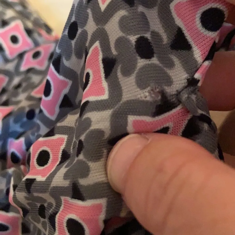 Long Sleeve Stretchy Mini Dress Pink Grey Mod Retro EU40 US Sz S - Image 14