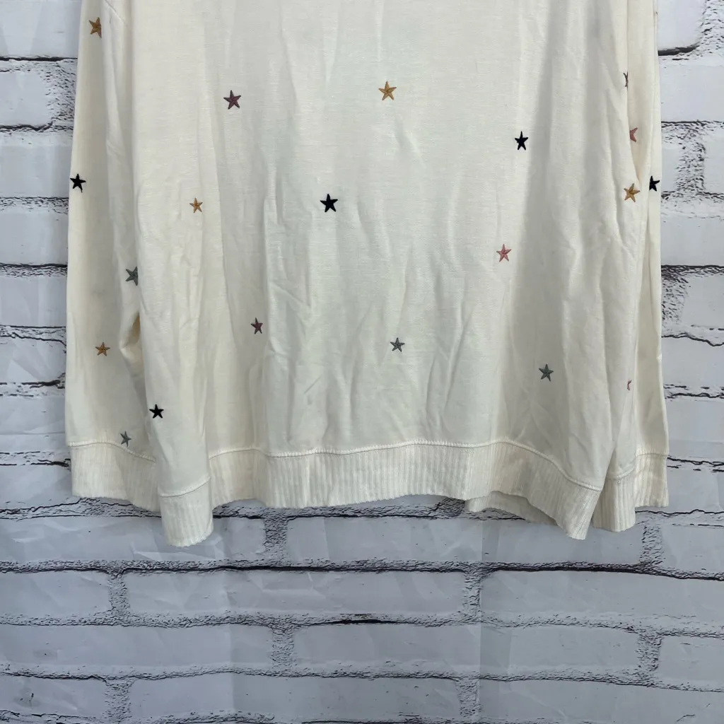 Workshop Women’s XL White Pullover Star Print Long Sleeve Lightweight Loose Top - Image 4