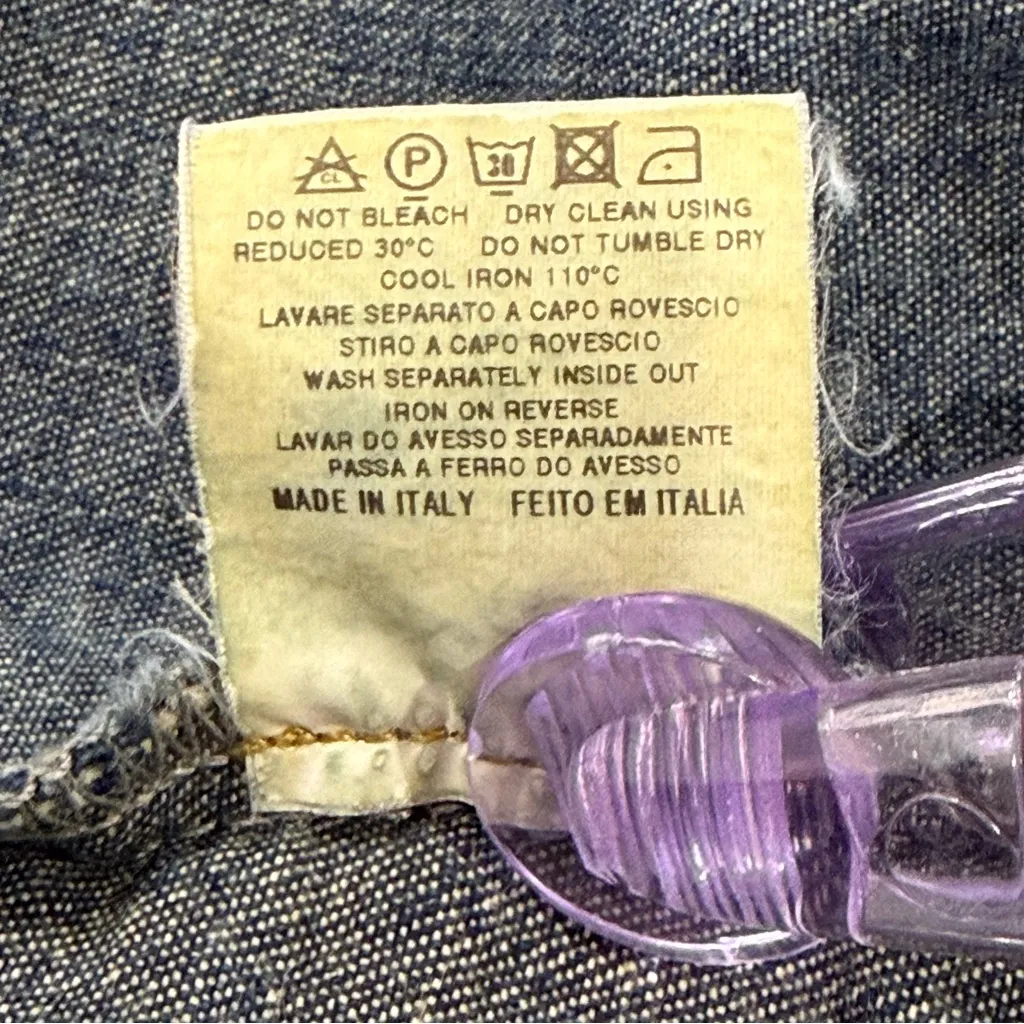 See By Chloe Cropped Denim Jean Jacket Size 6 Rhinestone Buttons Chic Classic - Image 9