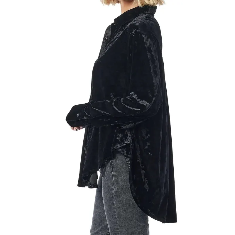 JESSICA SIMPSON Romy Velvet Shacket in Black - Image 2