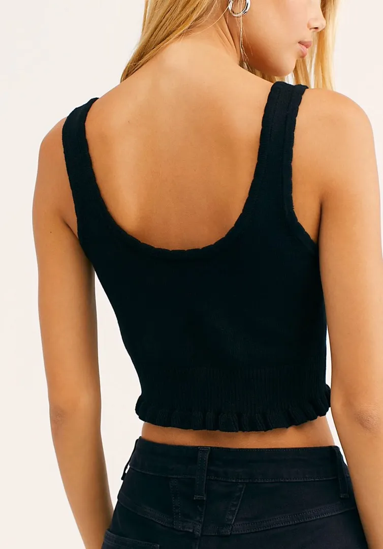 Free People Black Cropped Tank - Image 2
