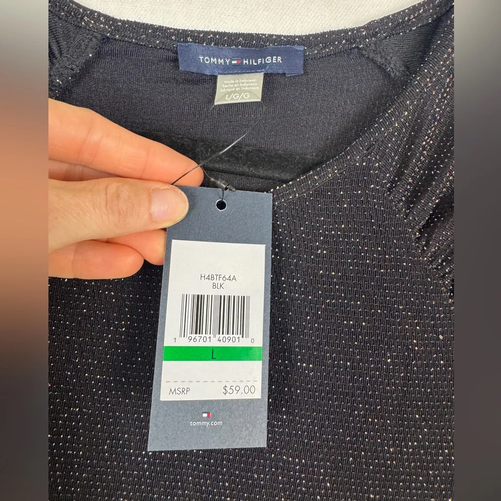 Tommy Hilfiger NWT Black Shimmer Women's Top - Image 2