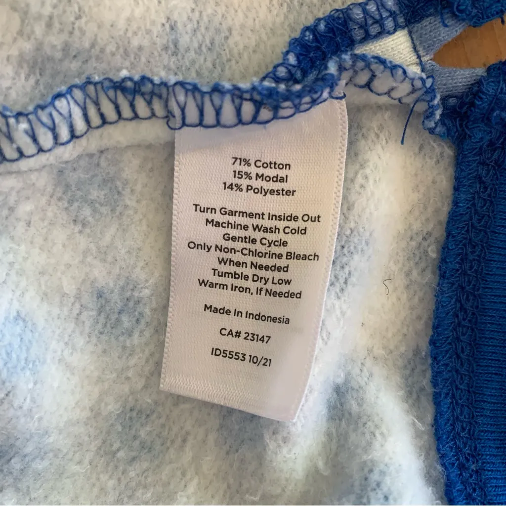 EUC Talbots Port Blue Gingham Print Crew Neck Sweatshirt Size S - Image 13