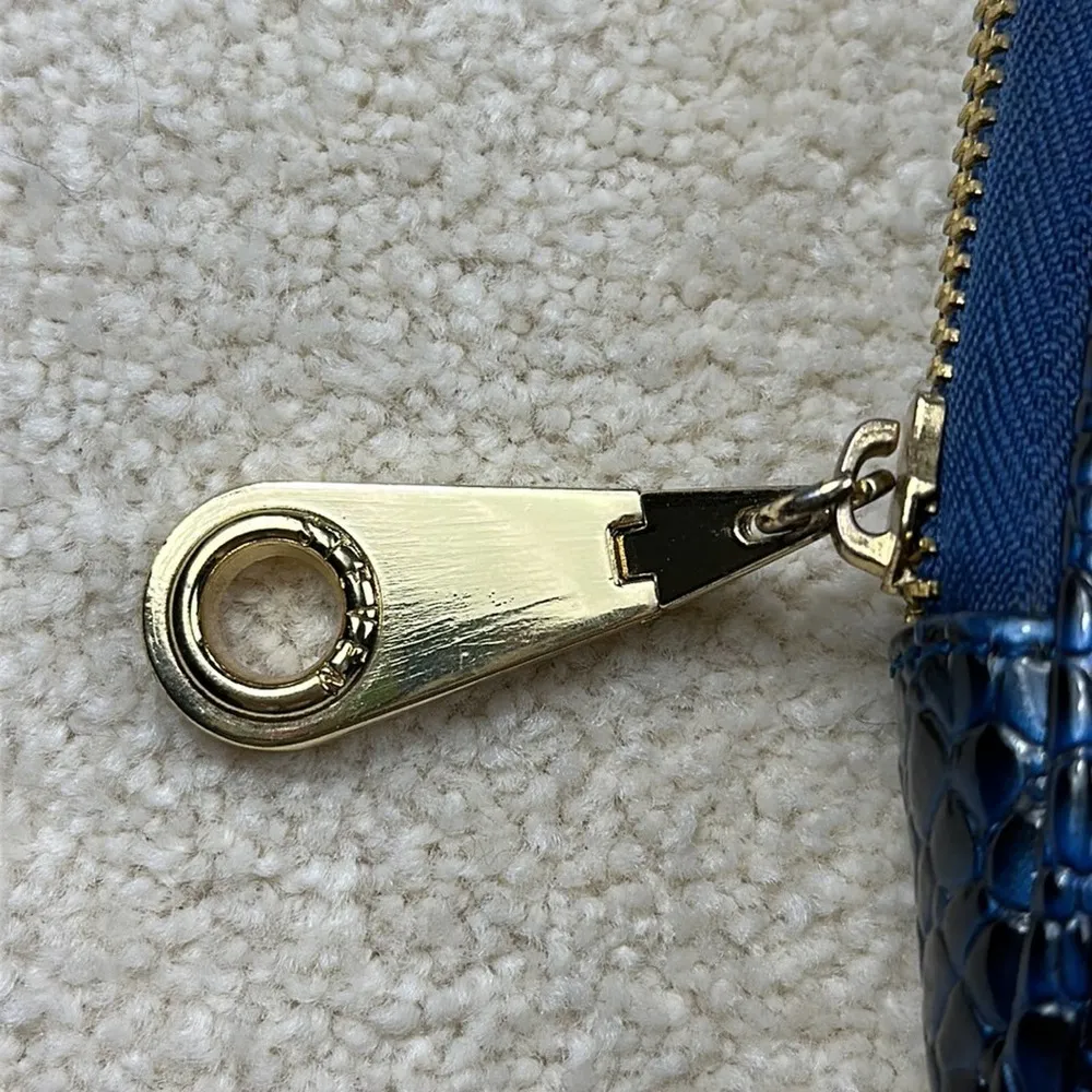 Steve Madden : Blue Metallic Alligator Bag - Image 7