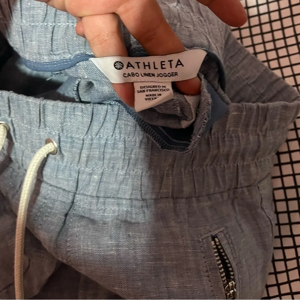 Athleta  Cabo Linen Jogger Pant in Chambray Blue - Image 4