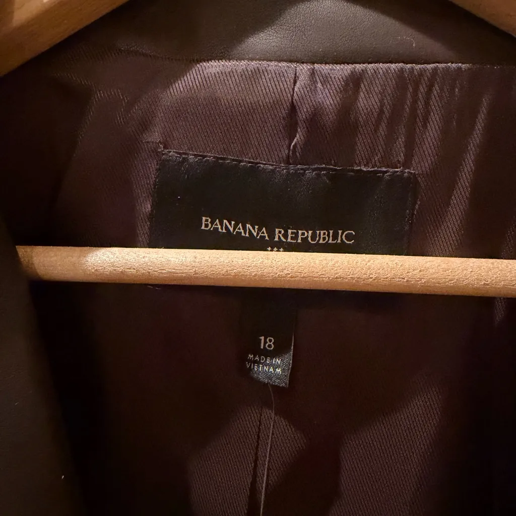 Banana Republic Brown Leather Women's Jacket - Image 3
