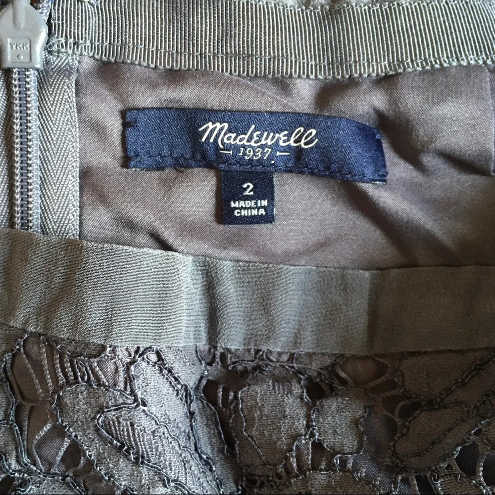 Madewell Gray Lace Pencil Skirt Knee Length 2 - Image 4