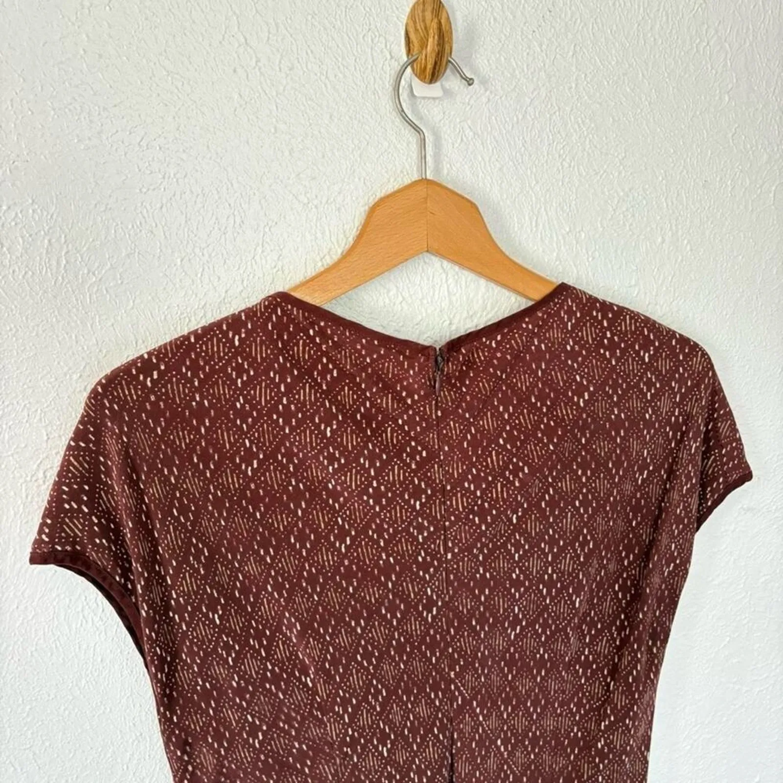 Vintage 90s Anthropologie Isabella Bird burgundy red boho silk midi dress 10 - Image 7