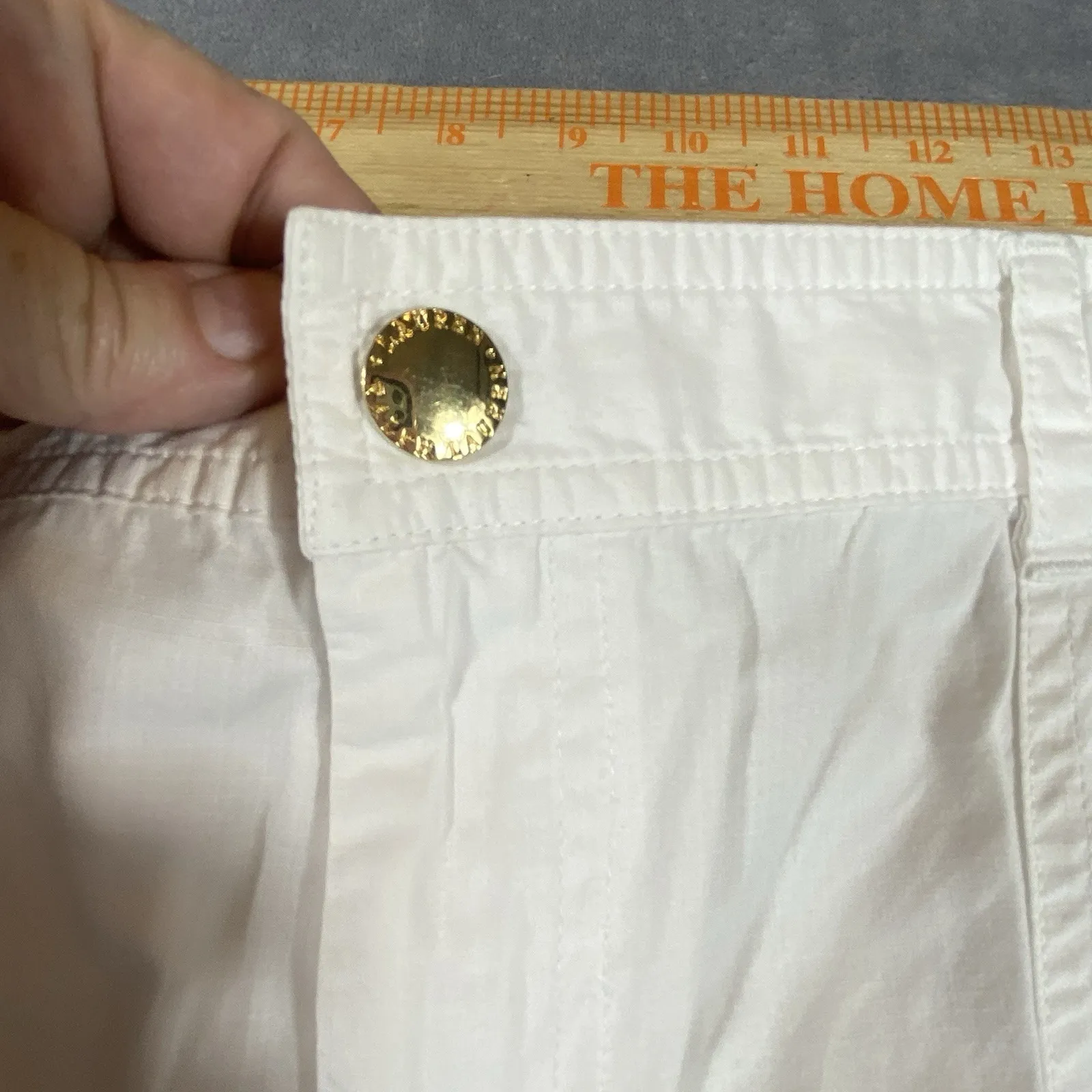 Ralph Lauren  Womens Sz 12 Cargo Crop Pants Wide Leg White Utility‎ Lightweight - Image 4