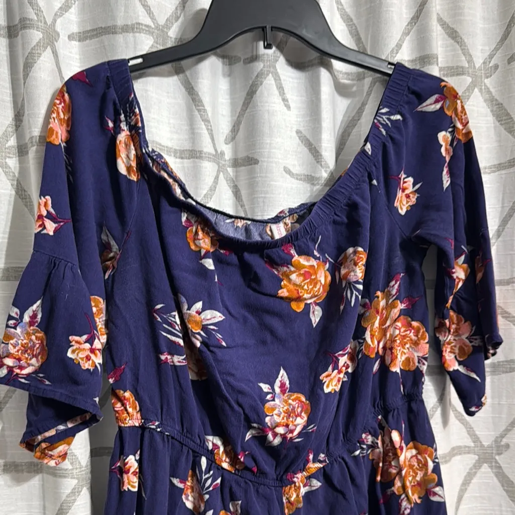 Xhilaration Navy Floral Print Romper - Image 2