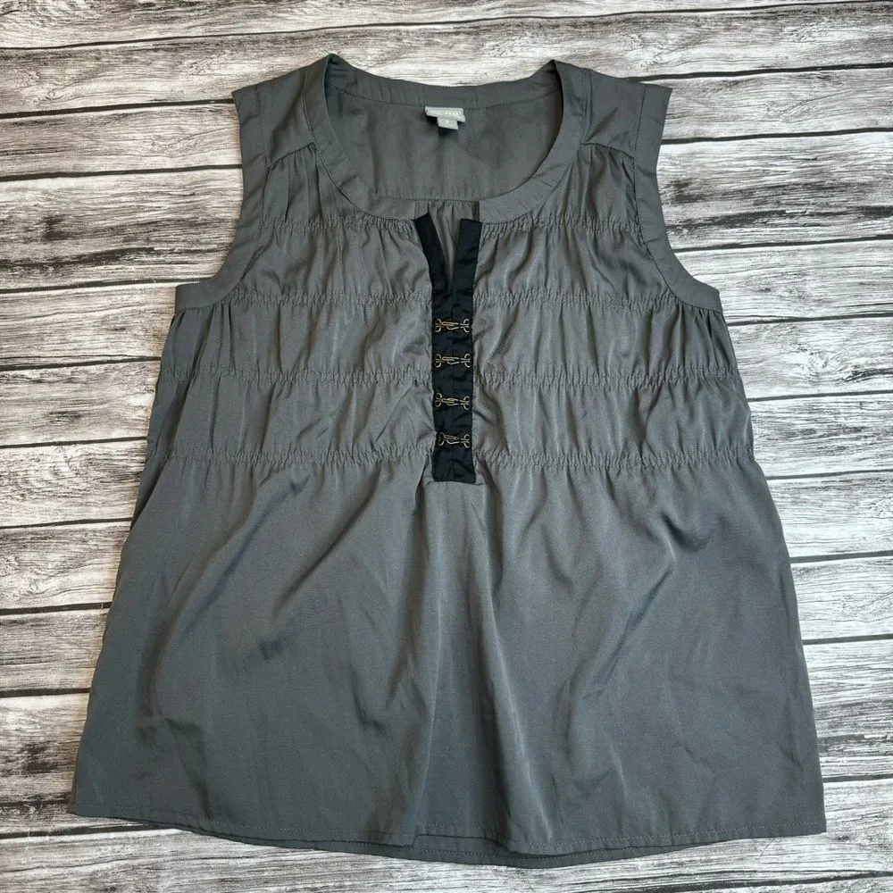 Converse One Star Women's Sleeveless Blouse Gunmetal Grey Gray S SM Small Light - Image 3