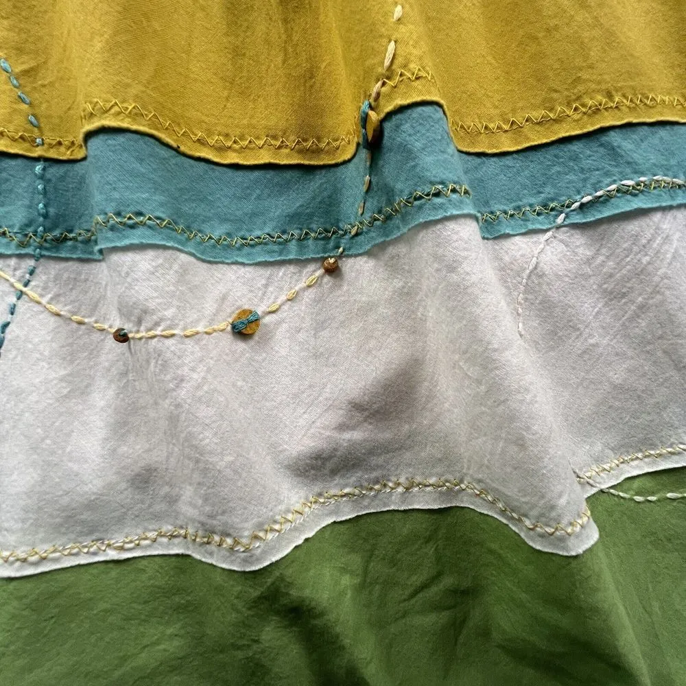 Aquarius  Anthropologie Size 2‎ Green Horizon Line Cotton Dress - Image 4