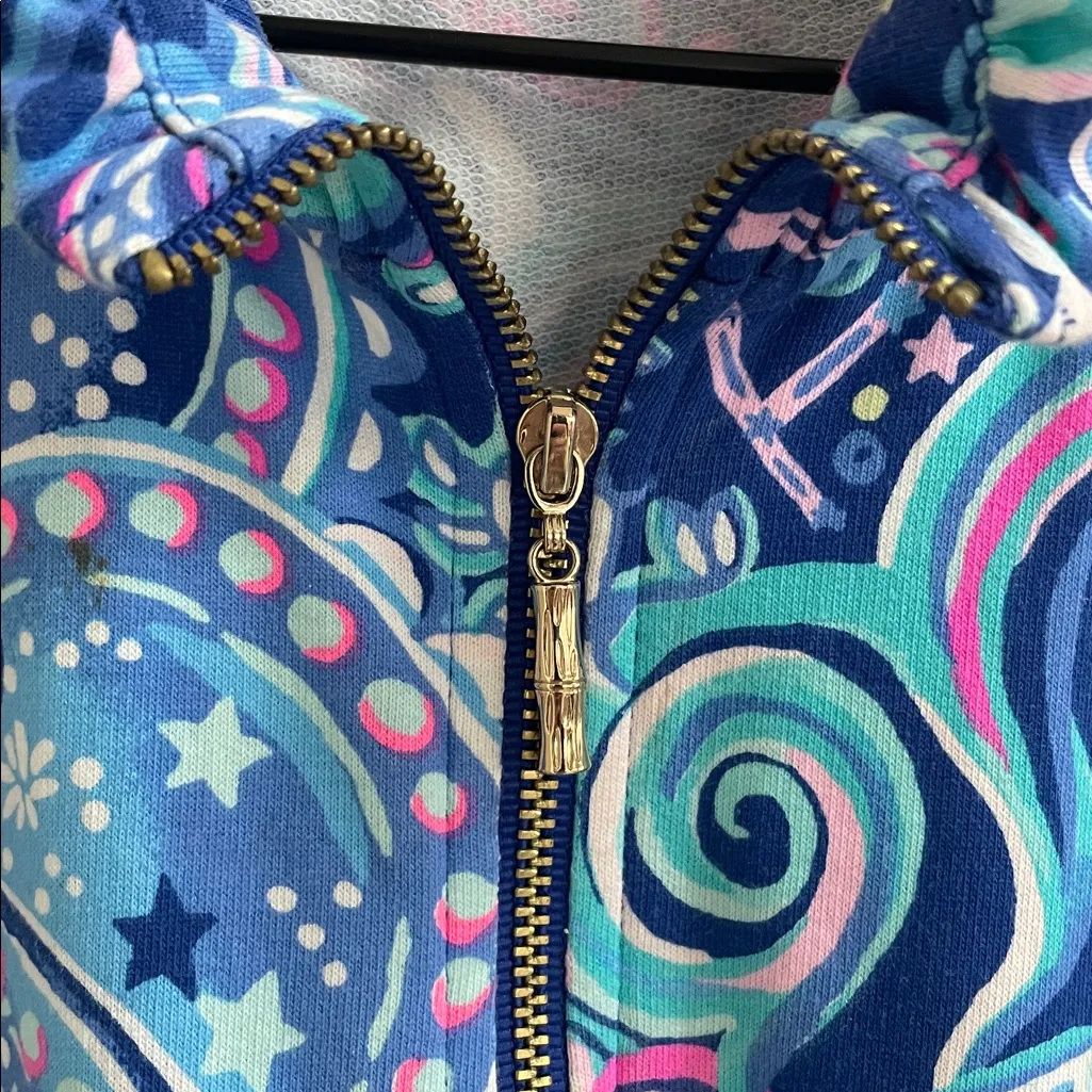 LILLY PULITZER Skipper Ruffle Lapis Lazuli Cosmic Kismet UPF 50+ Terry Dress M - Image 12