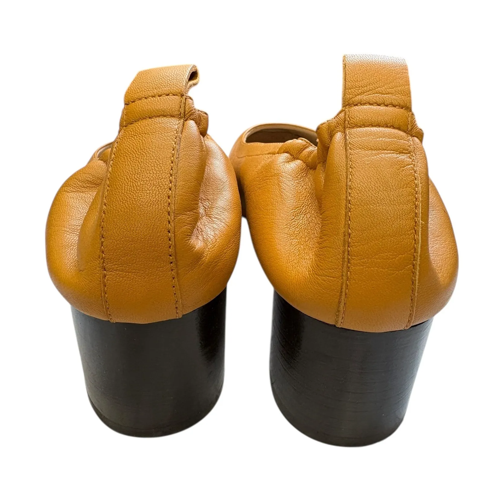 Everlane Women's The Italian Leather Day Heels Honey Yellow  Block‎ Pumps 10.5 - Image 8