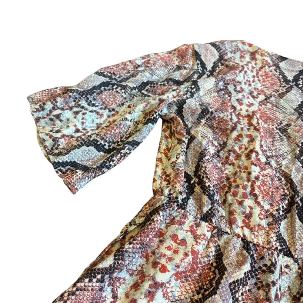 Lovers + Friends Epiphany Shorts Romper Snake Print Flowy Lace Up Size Small - Image 9