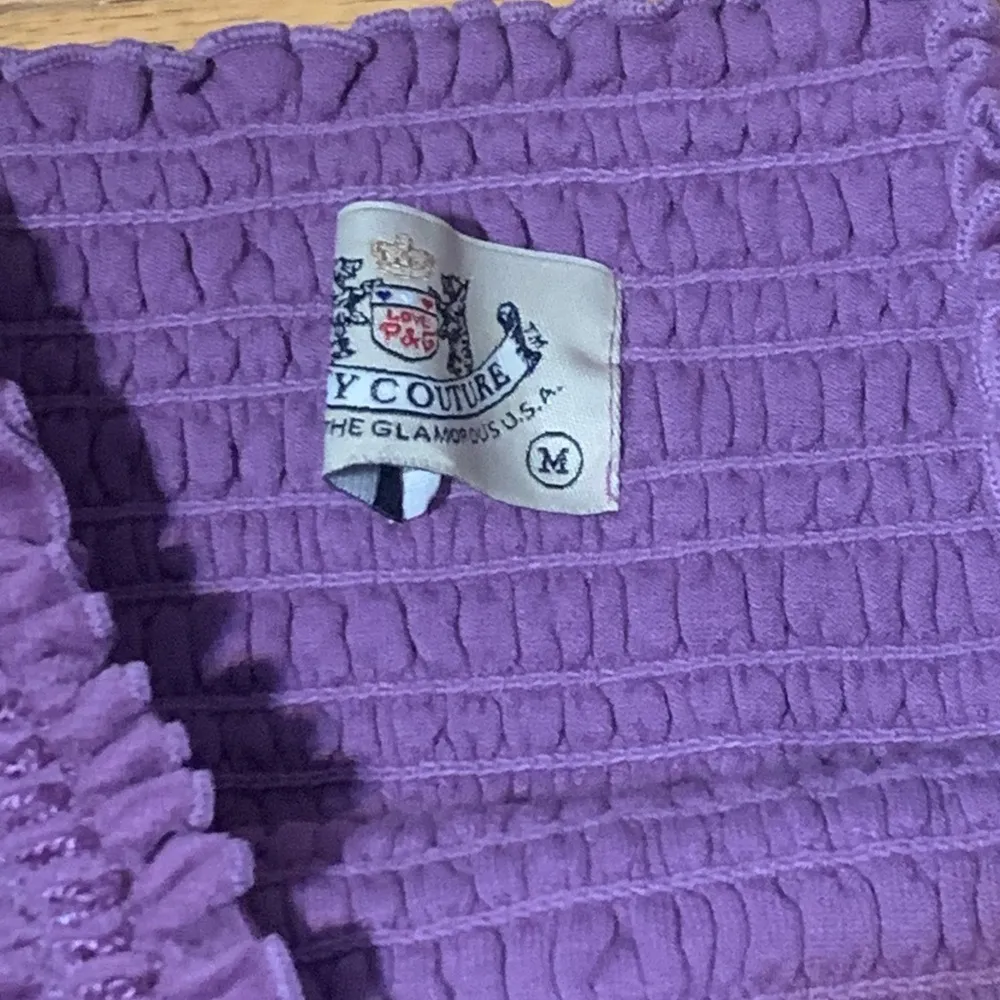 Juicy Couture Pam Gela Terry Velour Strapless Halter Dress Purple Women's Medium - Image 4