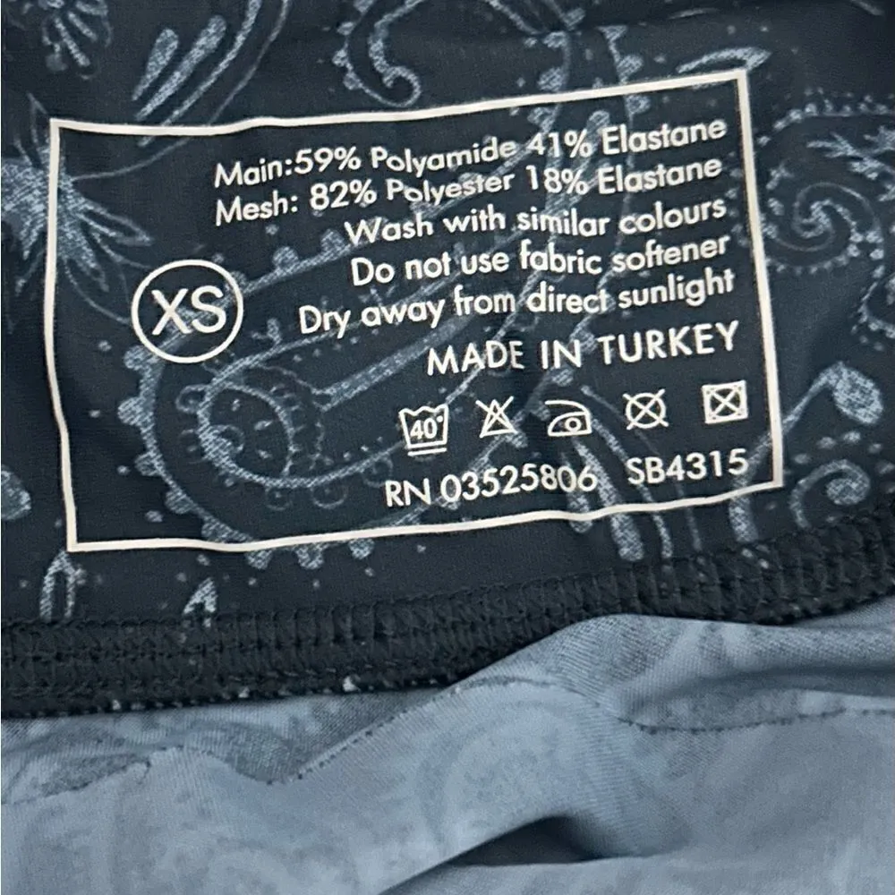 Sweaty Betty Zero Gravity Blue Leggings Paisley Compression High Rise Size XS - Image 8