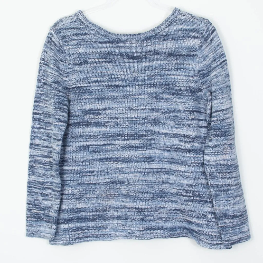 J. Jill Womens Blue Heathered Long Sleeve Knit Pullover Sweater Boxy Size Small - Image 1