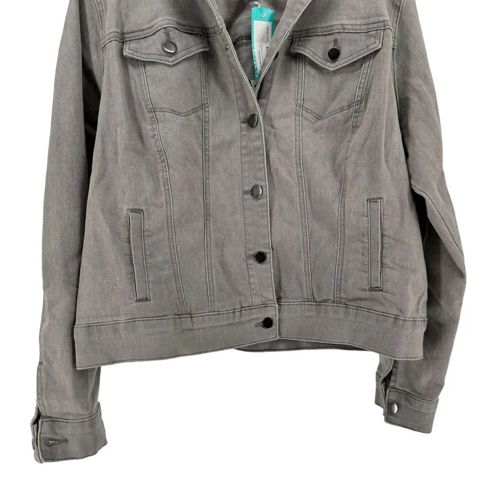 Market & Spruce Sterling Grey Denim Jacket size 1X NWT Stitch Fix Gray Jean - Image 6