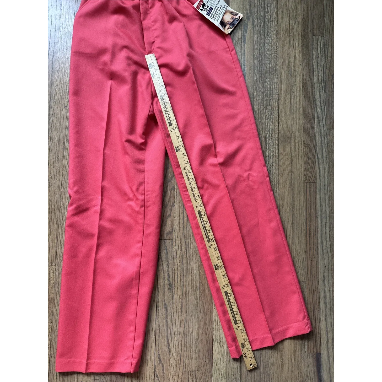 NEW Vintage Levi's Sportswear Pleated Salmon Pink Pants Women's 14 USA Deadstock - Image 13