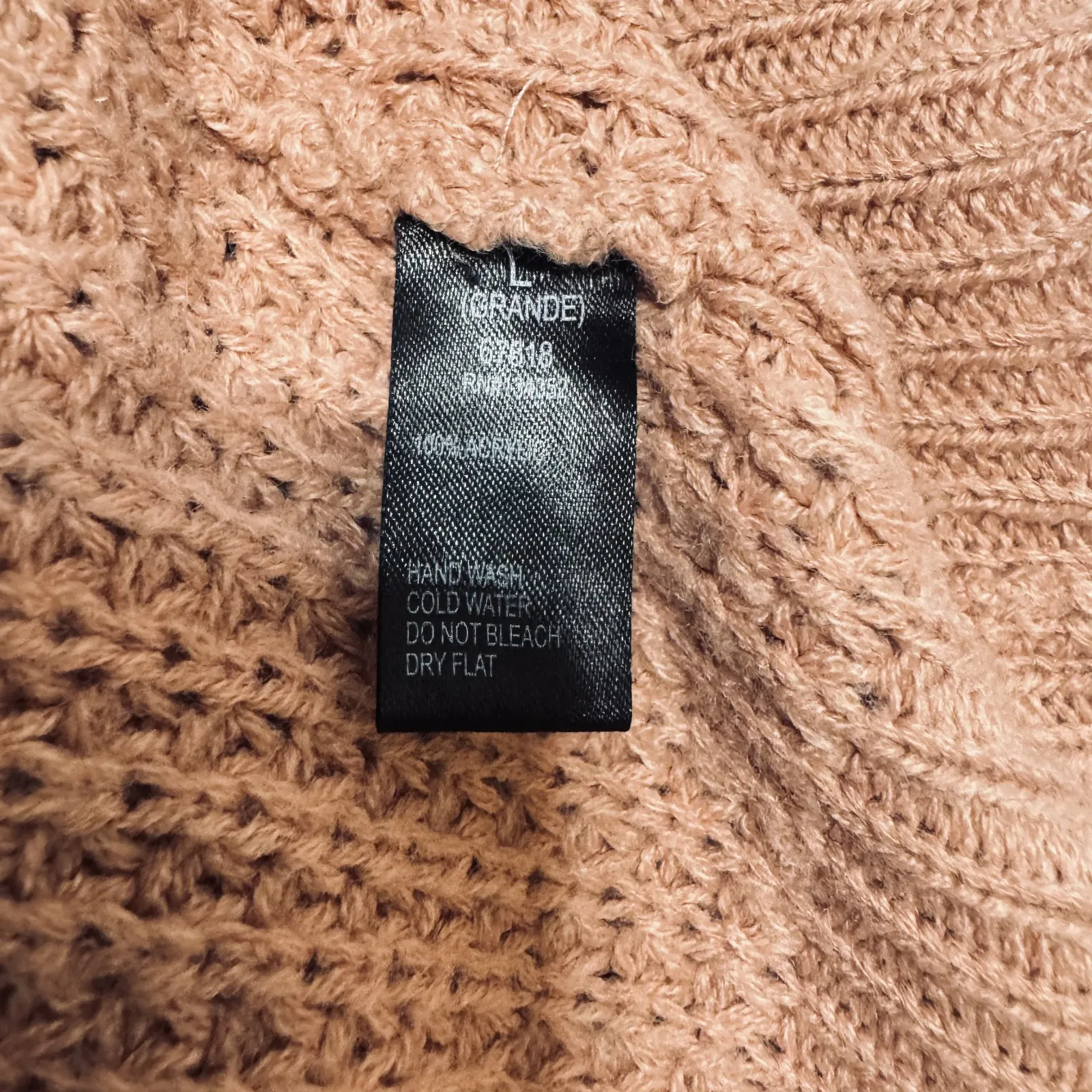 Peach Knit Cardigan Longline Duster chunky with matching top sz L/XL pockets - Image 7