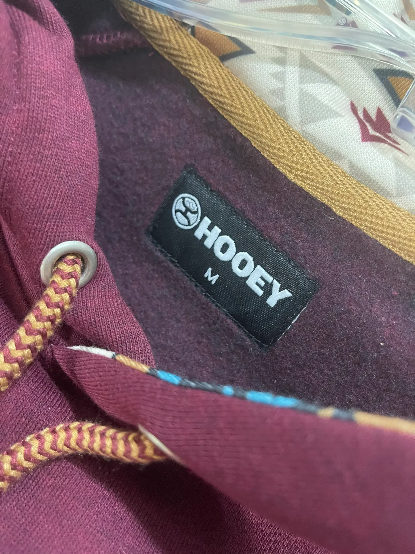 HOOEY Maroon Hoodie Red Size M - Image 5