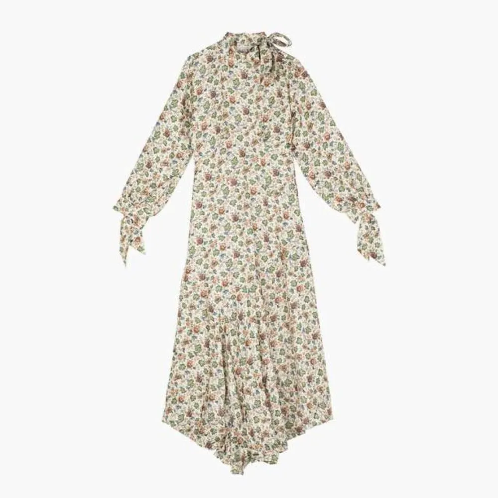 💕DOEN💕 Alda Dress ~ 100% Silk Ivory Mulberry Vine Floral Print Small S NWT White - Image 9