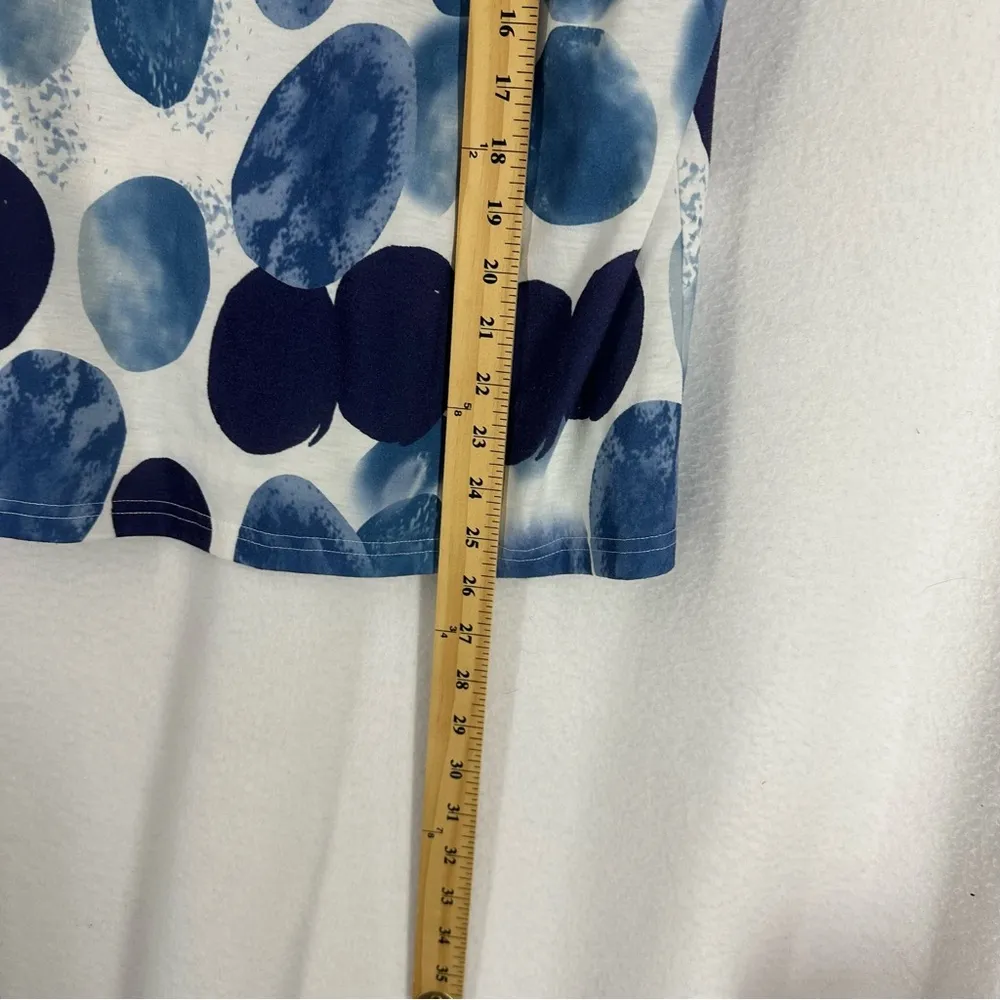 Short Sleeve Polka Dot Shirt Womens Medium Blue - Image 4
