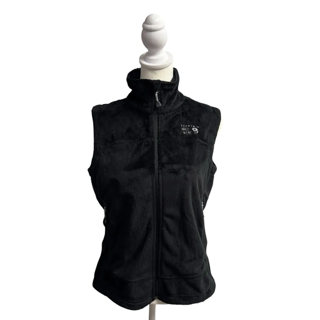 Mountain Hardwear Womens Fleece Outdoor Fuzzy Full Zip Vest Black Small - Image 2