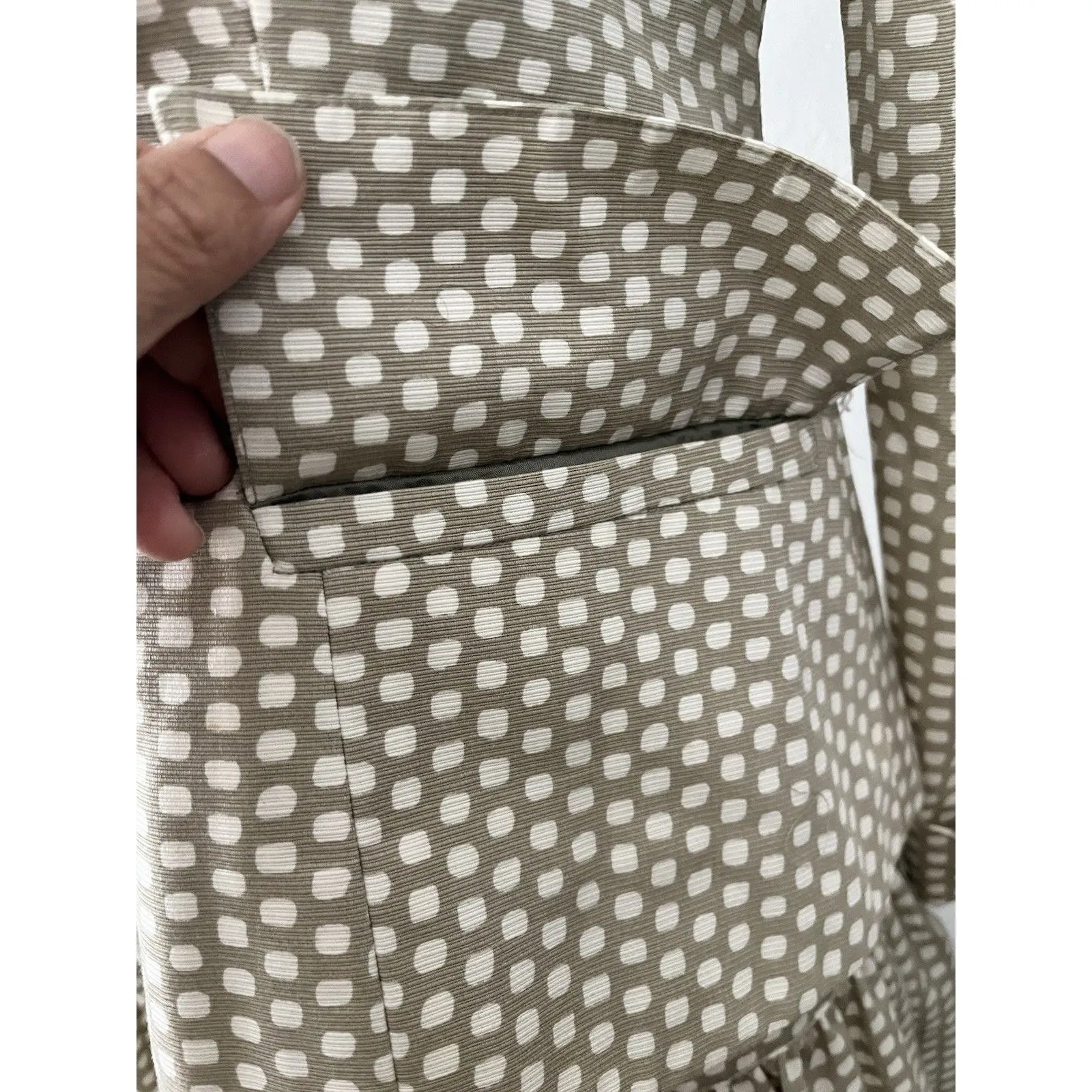 Vtg 80s Adele Simpson Skirt Suit 4 Green Polka Dot Retro Preppy Old Money Glam - Image 5