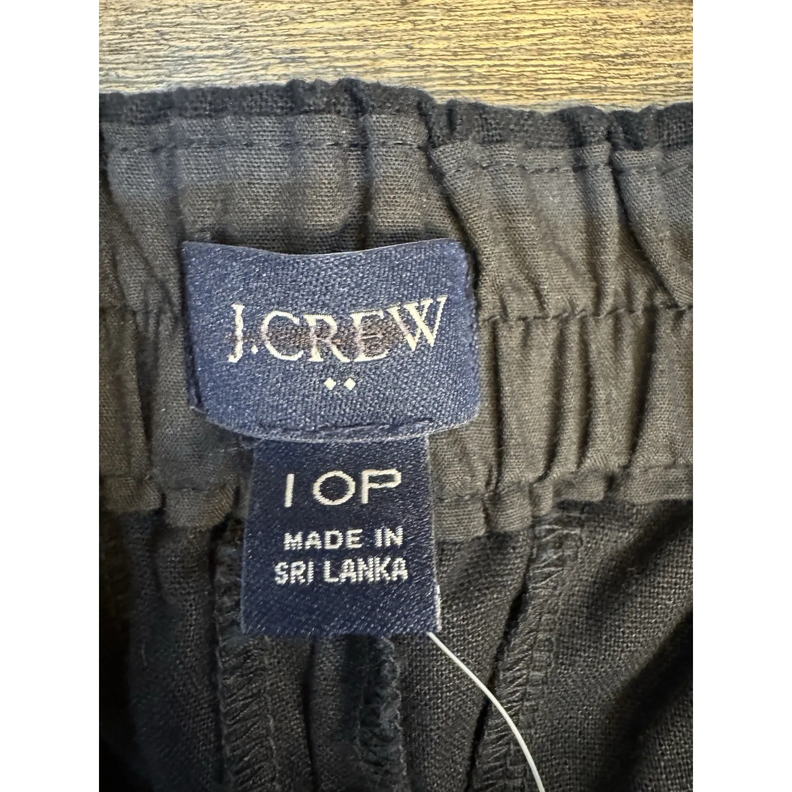 J.‎ Crew Sailor Pant Womens Size 10P Black Linen Cropped High Waist - Image 6