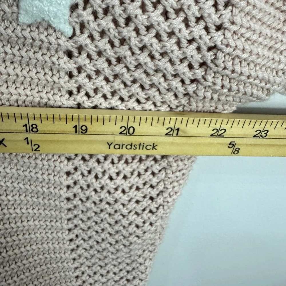 Express Pink Star Sweater M V Neck Knit Pullover Y2K Kawaii Pastel Softcore Cozy - Image 5