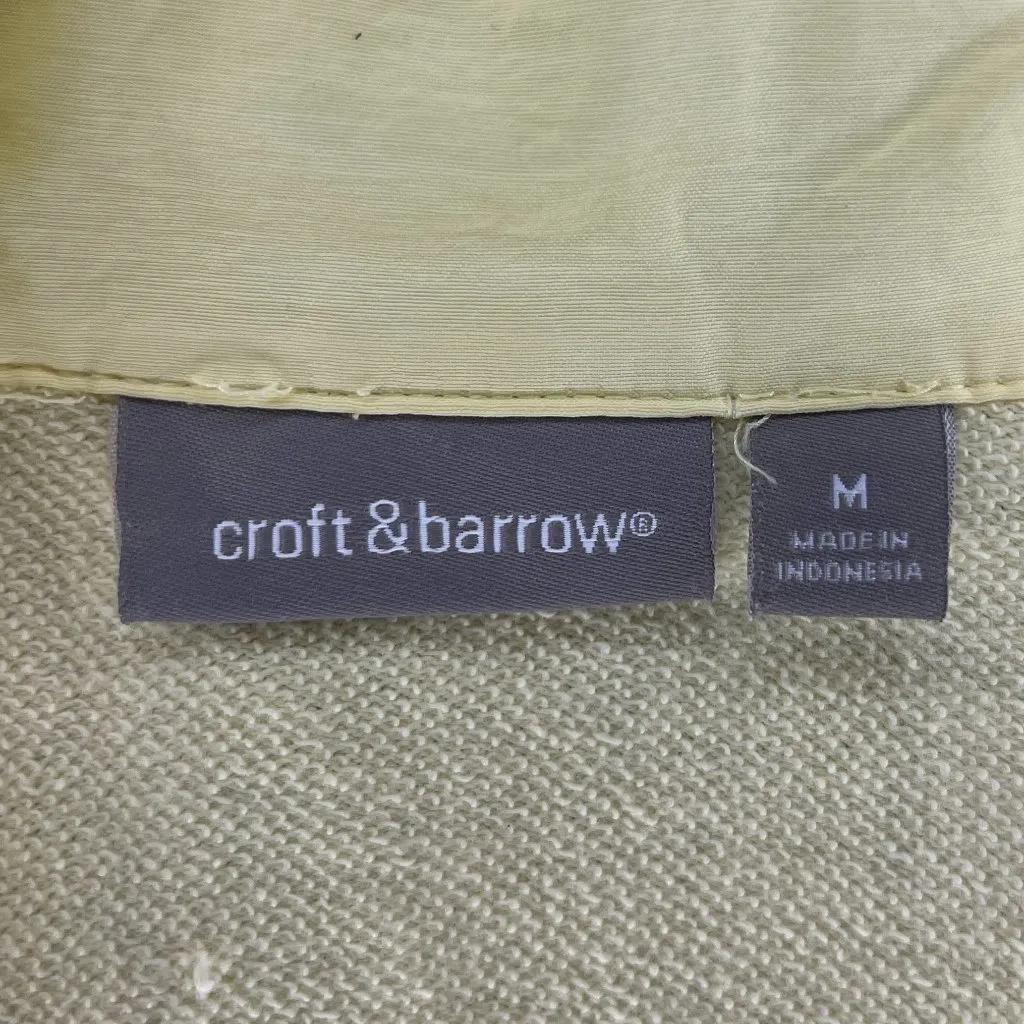 Croft & Barrow Cotton Preppy Yellow Light Weight Full Zip Jacket 4 Pockets Sz M - Image 3