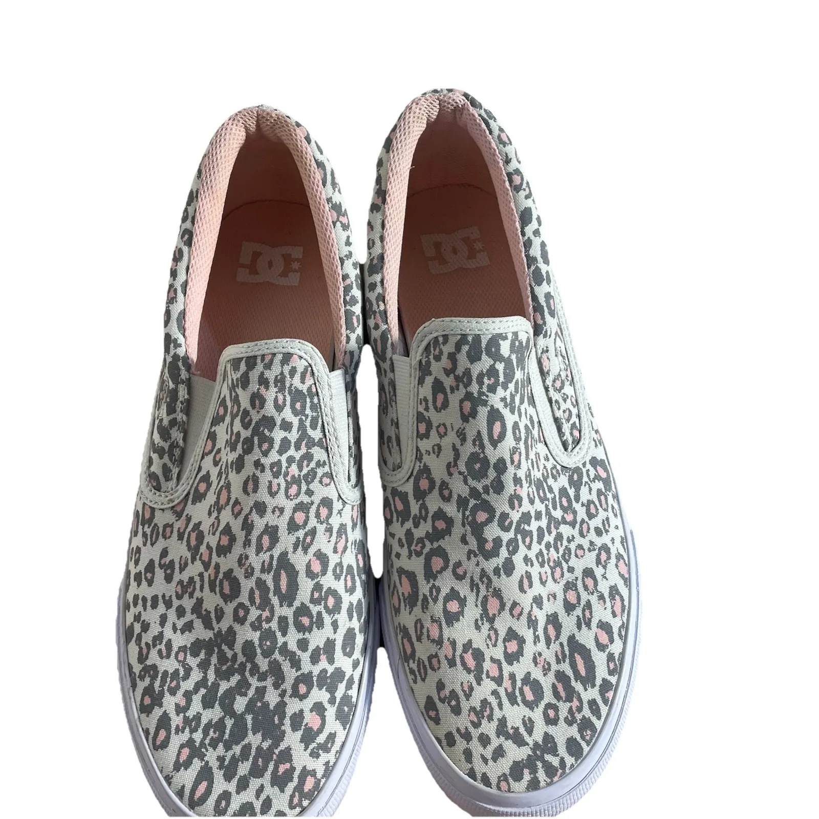 DC Women's Trase Slip Leopard Print Skate Shoes Size 11 Canvas Pink‎ Gray Pink - Image 6