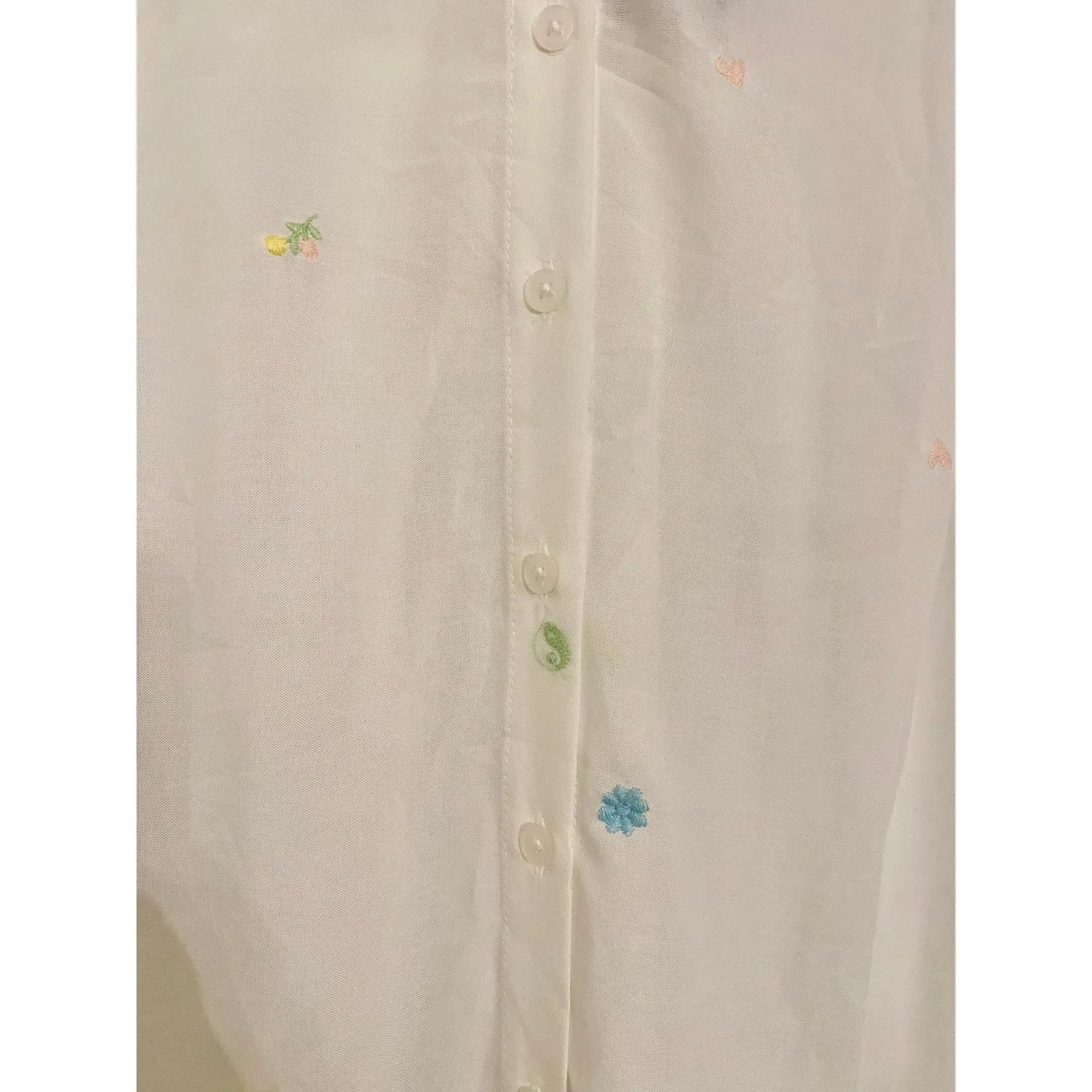 NWT Torrid Cloud Dancer Challis Button Up Short Sleeve Ying‎ Yang Flowers 2X - Image 6