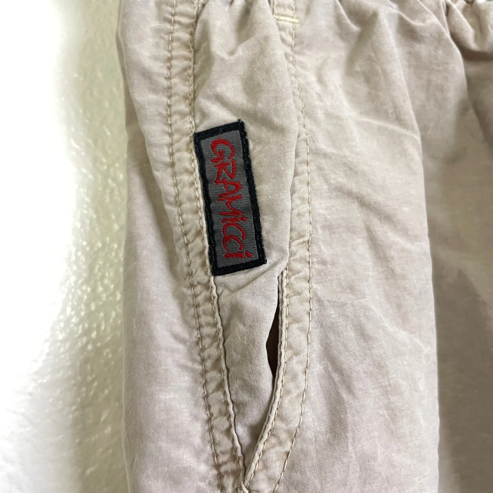 Vtg Gramicci Belted Hiking Pants Womens Beige Black Elastic Lightweight 26x31.5 Tan Size undefined - Image 4