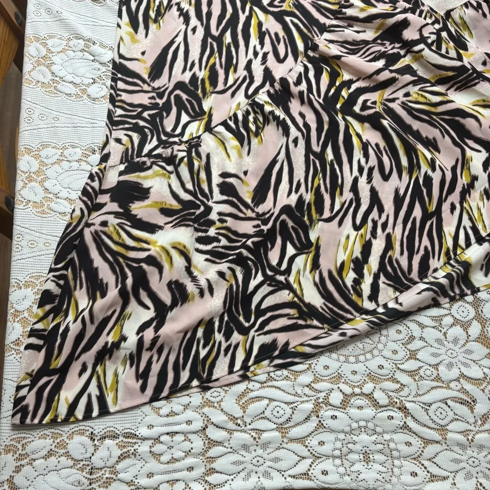 Bar III Womens Animal Print 3/4 Sleeve V Neck Maxi Wrap Dress - Image 14