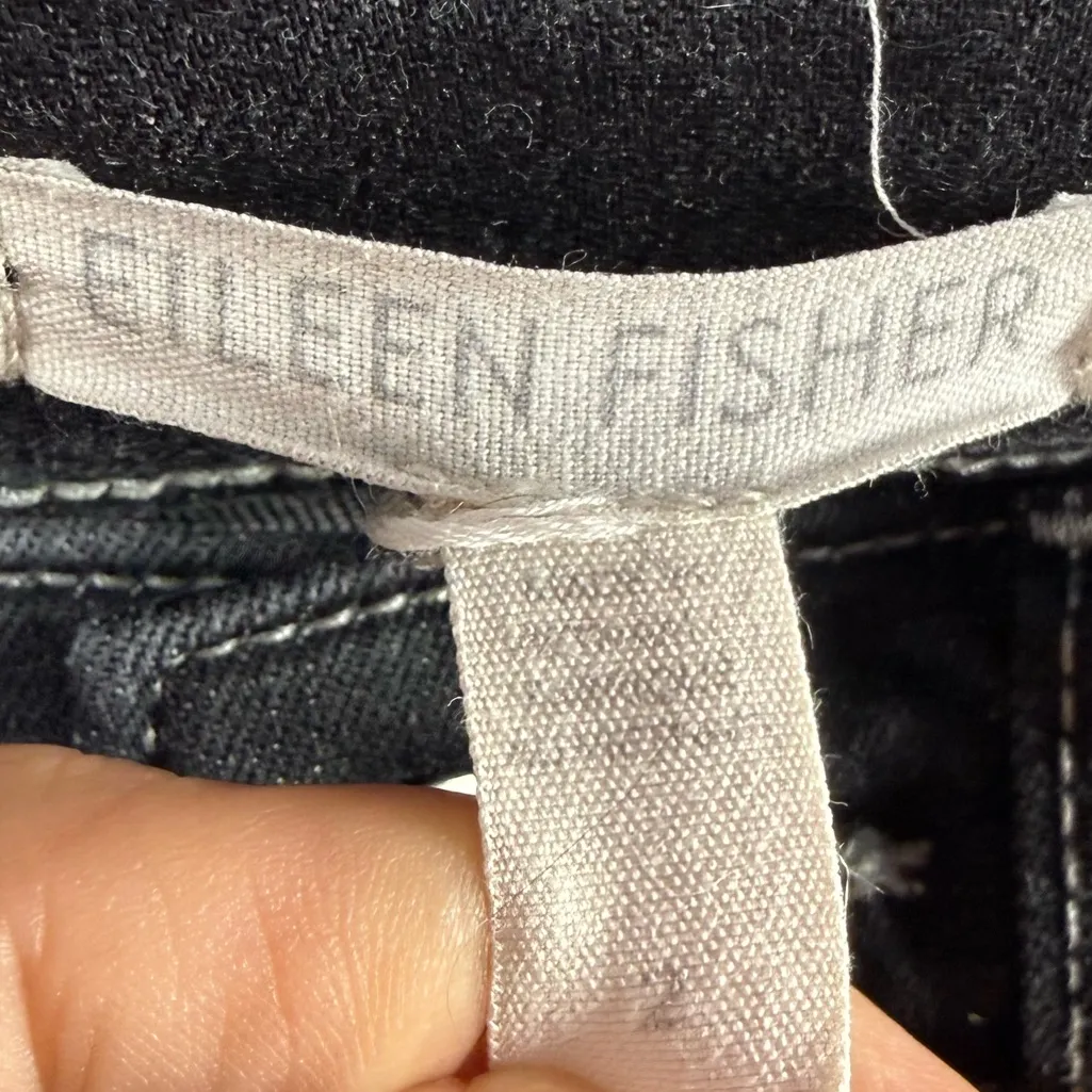 Eileen Fisher Organic Cotton Blend Straight Leg Jean in Faded Black Size 2 - Image 4