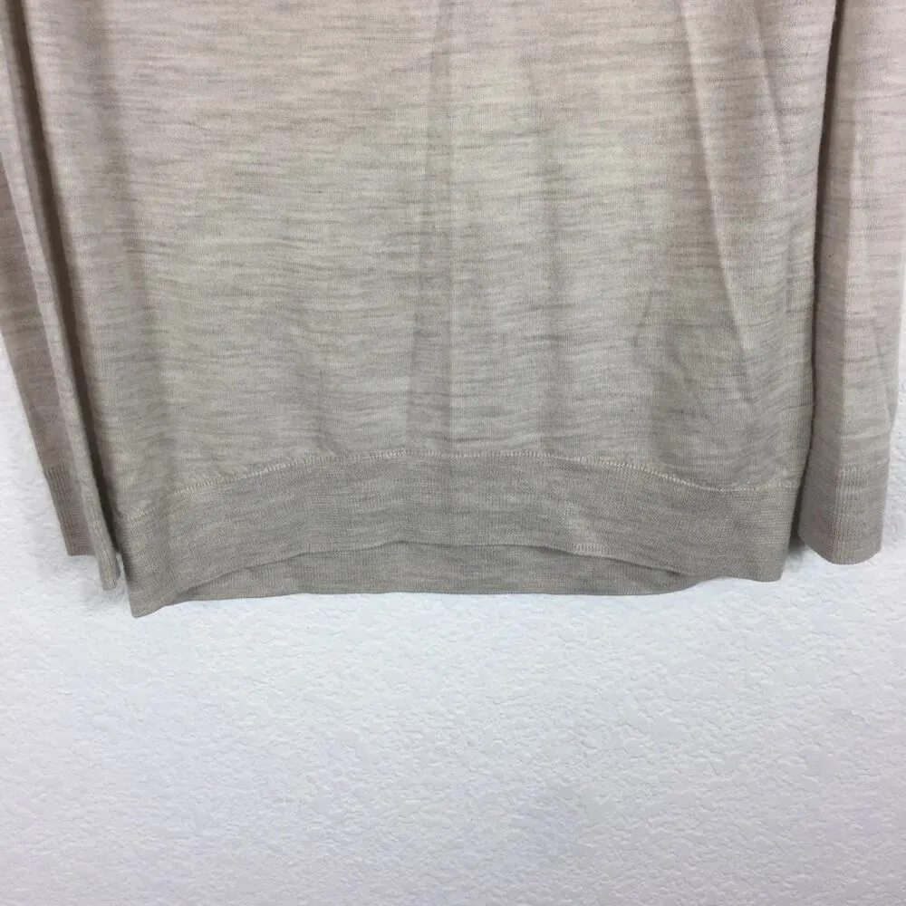 All Saints Elton Cream Merino Wool Sweater XS Cut Out Shoulder Lightweight - Image 9