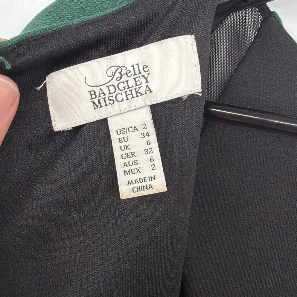 Belle Badgley Mischka Colorblock Dress Sz 2 Preppy Corpcore Quiet Luxury Mesh - Image 8