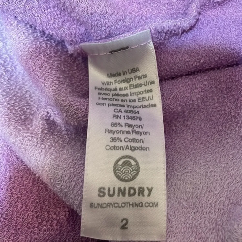 NEW Marine Layer Purple White Striped Double Knit Crew Neck Crop Top SZ Large M - Image 3