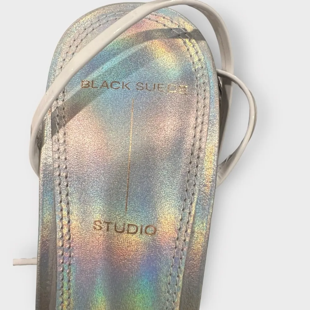 Revolve- Blsck Suede Studio Carrie High Heel Sandal in Silver Size -6 - Image 6