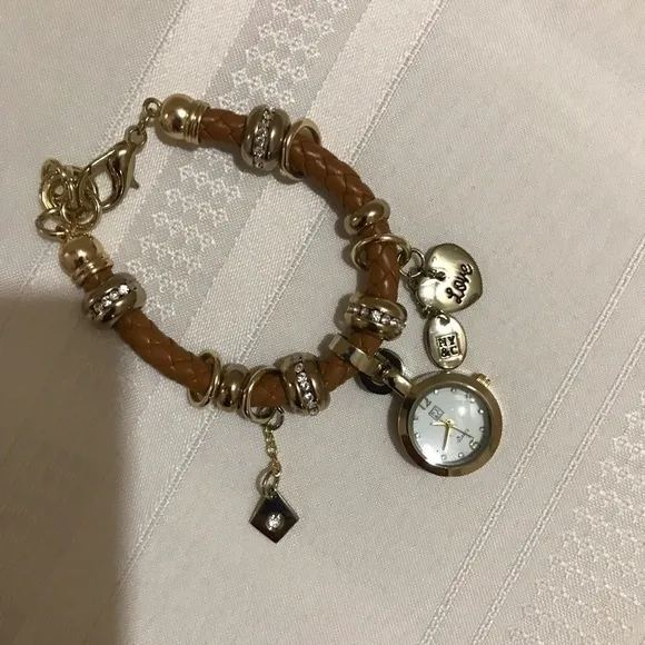 New York & Company New Watch Charm Bracelet‎ Brown - Image 2