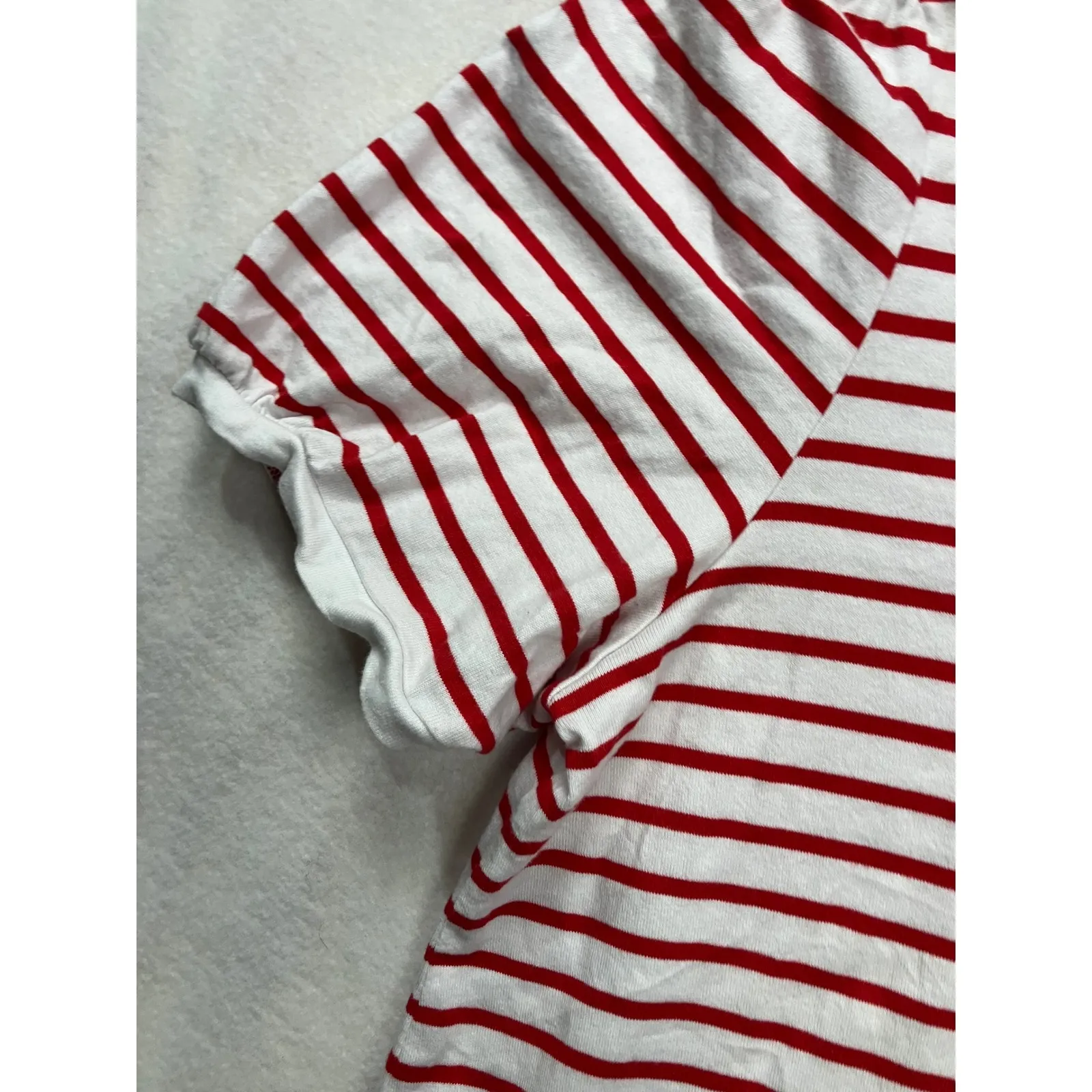 Draper James Striped V Neck T Shirt Women Plus Size 3X Red White Short Sleeve - Image 4