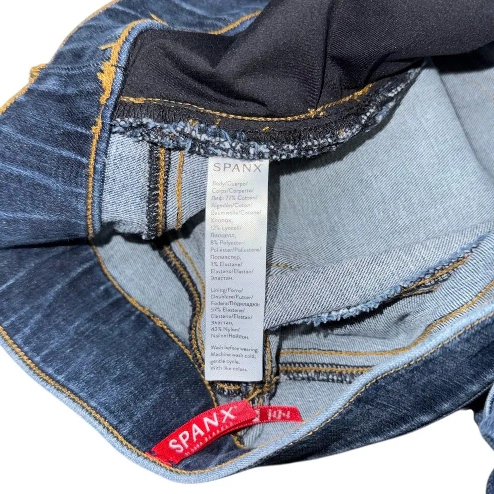 SPANX Distressed High Rise Ankle Skinny Jeans Pull On Tummy Control Size Medium - Image 8