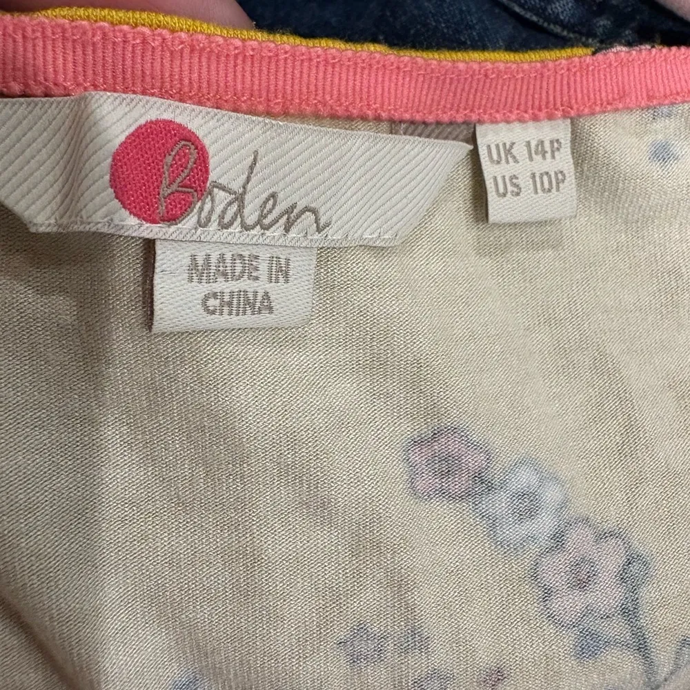 Boden soft jersey yellow midi dress 10P short sleeve - Image 4