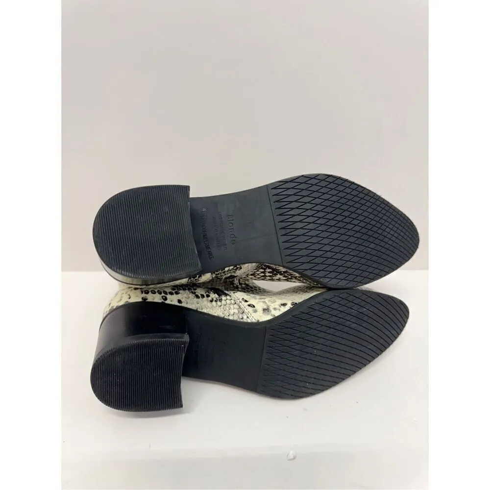 Blondo Ankle Booties Size 7 Snakeskin Embossed Leather Waterproof Block Heel NEW - Image 10