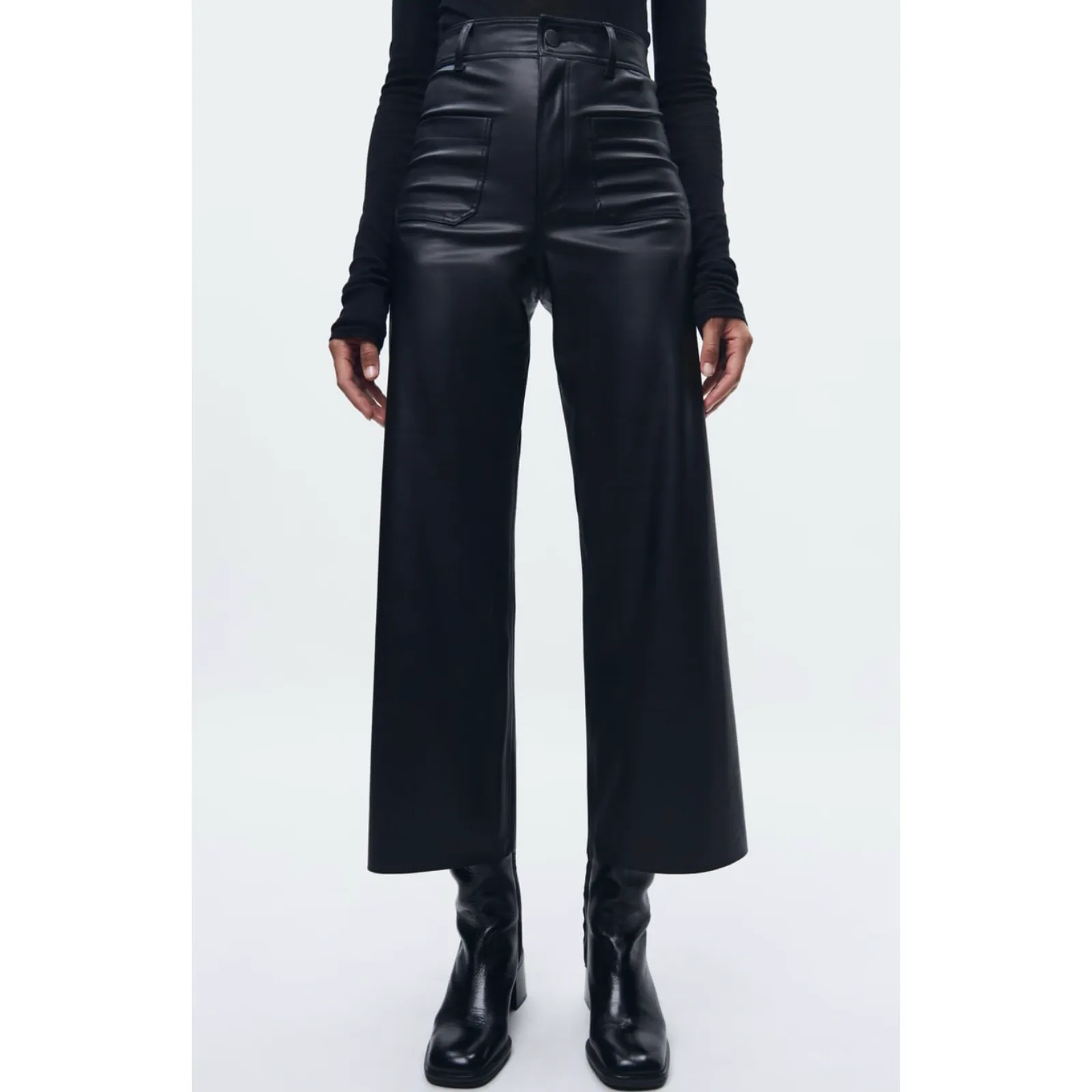 Zara The Marine Straight Leg Faux Leather Trousers - Image 10