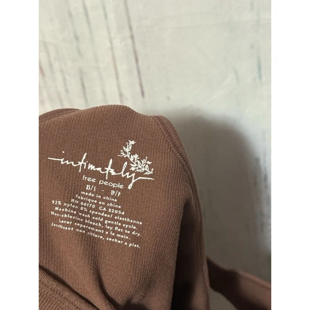 Free People Intimately Hayley Racerback Ribbed Cami Tank Top Brown Size XS/S - Image 2