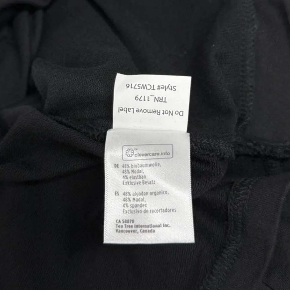 TenTree Black Twisted Front Long Sleeve Crew Neck Cropped Sweatshirt size Large - Image 5